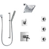 Delta Zura Chrome Shower System with Dual Thermostatic Control Handle, 6-Setting Diverter, Showerhead, 3 Body Sprays, and Hand Shower SS17T27423