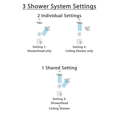Delta Zura Polished Nickel Shower System with Dual Thermostatic Control Handle, Diverter, Showerhead, and Ceiling Mount Showerhead SS17T274PN5