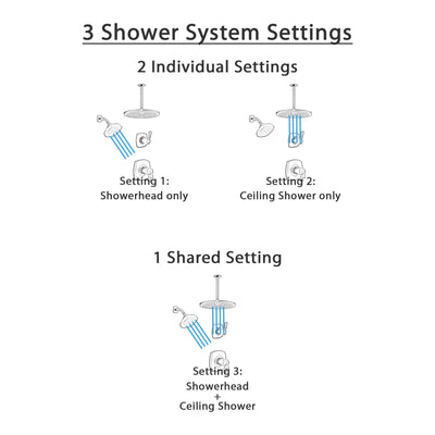 Delta Stryke Matte Black Finish Shower System with 2 Showerheads: Large Ceiling Mount Rain Showerhead and Multi-Setting Wall Showerhead SS17T2763BL1