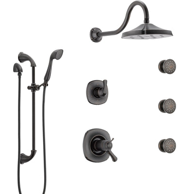 Delta Addison Venetian Bronze Shower System with Dual Thermostatic Control, Diverter, Showerhead, 3 Body Sprays, and Hand Shower SS17T2922RB4