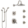 Delta Addison Dual Thermostatic Control Stainless Steel Finish Shower System, Diverter, Showerhead, 3 Body Sprays, and Hand Shower SS17T2922SS3