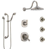 Delta Addison Dual Thermostatic Control Stainless Steel Finish Shower System, Diverter, Showerhead, 3 Body Sprays, and Hand Shower SS17T2922SS4