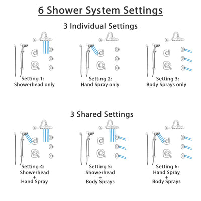 Delta Addison Dual Thermostatic Control Stainless Steel Finish Shower System, Diverter, Showerhead, 3 Body Sprays, and Temp2O Hand Shower SS17T2922SS6