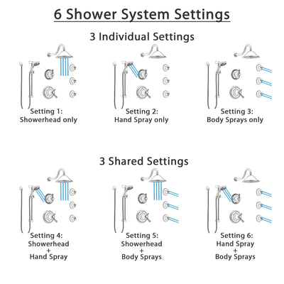 Delta Cassidy Dual Thermostatic Control Stainless Steel Finish Shower System, Diverter, Showerhead, 3 Body Sprays, and Temp2O Hand Shower SS17T2971SS5