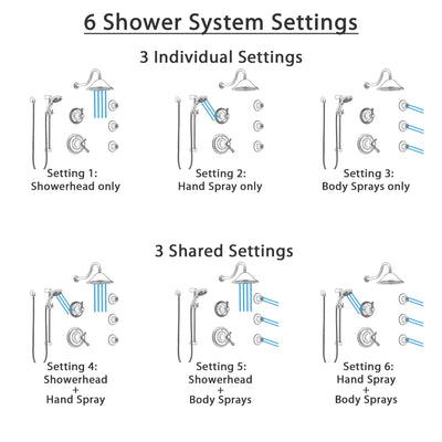 Delta Cassidy Dual Thermostatic Control Stainless Steel Finish Shower System, Diverter, Showerhead, 3 Body Sprays, and Temp2O Hand Shower SS17T2971SS6