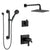 Delta Pivotal Matte Black Finish Thermostatic Dual Control Shower System with Wall Mount Rain Showerhead and Hand Shower with Grab Bar SS17T2993BL1