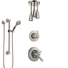 Delta Lahara Dual Thermostatic Control Stainless Steel Finish Shower System, Diverter, Ceiling Mount Showerhead, and Grab Bar Hand Shower SS17T381SS7