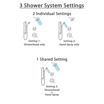 Delta Lahara Dual Thermostatic Control Handle Stainless Steel Finish Shower System, Diverter, Showerhead, and Hand Shower with Grab Bar SS17T381SS8