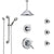 Delta Lahara Chrome Shower System with Dual Thermostatic Control, Diverter, Ceiling Showerhead, 3 Body Sprays, and Grab Bar Hand Shower SS17T3823