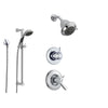 Delta Lahara Chrome Shower System with Thermostatic Shower Handle, 3-setting Diverter, Showerhead, and Handheld Shower Spray SS17T3882