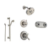Delta Lahara Stainless Steel Shower System with Thermostatic Shower Handle, 6-setting Diverter, Modern Round Showerhead, Handheld Shower, and Dual Body Spray Plate SS17T3895SS