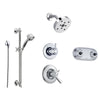 Delta Lahara Chrome Shower System with Thermostatic Shower Handle, 6-setting Diverter, Modern Round Showerhead, Handheld Shower Spray, and Dual Body Spray Shower Plate SS17T3895