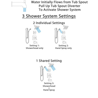 Delta Dryden Stainless Steel Finish Dual Thermostatic Control Tub and Shower System, Diverter, Showerhead, and Hand Shower with Grab Bar SS17T4511SS3
