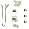 Delta Dryden Polished Nickel Tub and Shower System with Dual Thermostatic Control, Diverter, Showerhead, 3 Body Sprays, and Hand Shower SS17T4512PN2
