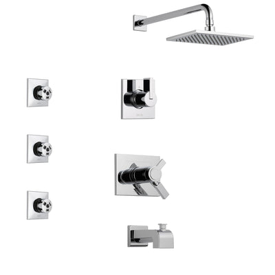 Delta Vero Chrome Finish Tub and Shower System with Dual Thermostatic Control Handle, 3-Setting Diverter, Showerhead, and 3 Body Sprays SS17T45312