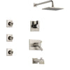 Delta Vero Stainless Steel Finish Tub and Shower System with Dual Thermostatic Control Handle, Diverter, Showerhead, and 3 Body Sprays SS17T4531SS1