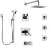 Delta Vero Chrome Tub and Shower System with Dual Thermostatic Control, 6-Setting Diverter, Showerhead, 3 Body Sprays, and Hand Shower SS17T45323