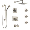 Delta Vero Stainless Steel Finish Dual Thermostatic Control Tub and Shower System, Diverter, Showerhead, 3 Body Jets, Grab Bar Hand Spray SS17T4532SS1