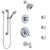 Delta Victorian Chrome Dual Thermostatic Control Tub and Shower System, Diverter, Showerhead, 3 Body Sprays, and Hand Shower with Grab Bar SS17T45521
