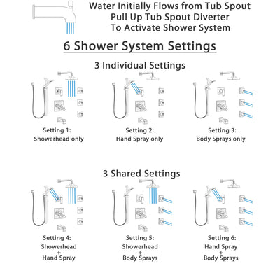 Delta Ara Stainless Steel Finish Dual Thermostatic Control Tub and Shower System, Diverter, Showerhead, 3 Body Sprays, and Hand Shower SS17T4671SS3