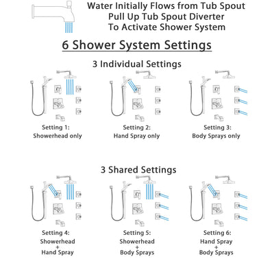 Delta Ara Stainless Steel Finish Dual Thermostatic Control Tub and Shower System, Diverter, Showerhead, 3 Body Sprays, and Hand Shower SS17T4671SS4