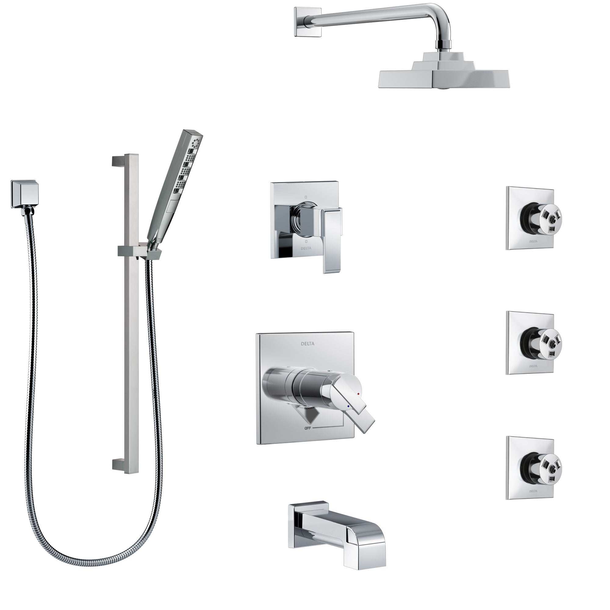 Delta Ara Chrome Tub And Shower System With Dual Thermostatic Control   SS17T46724 