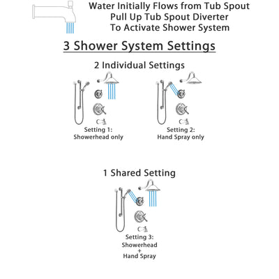 Delta Cassidy Chrome Tub and Shower System with Dual Thermostatic Control Handle, Diverter, Showerhead, and Hand Shower with Grab Bar SS17T49723