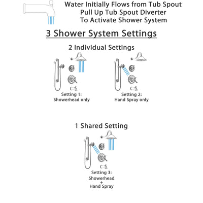 Delta Cassidy Chrome Tub and Shower System with Dual Thermostatic Control Handle, Diverter, Showerhead, and Hand Shower with Grab Bar SS17T49726