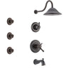 Delta Cassidy Venetian Bronze Tub and Shower System with Dual Thermostatic Control Handle, Diverter, Showerhead, and 3 Body Sprays SS17T4972RB2