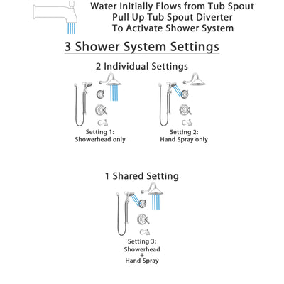 Delta Cassidy Stainless Steel Finish Tub and Shower System with Dual Thermostatic Control, Diverter, Showerhead, and Temp2O Hand Shower SS17T4972SS4