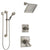 Delta Dryden Dual Thermostatic Control Handle Stainless Steel Finish Shower System, Diverter, Showerhead, and Hand Shower with Grab Bar SS17T511SS5