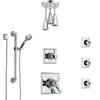 Delta Dryden Chrome Shower System with Dual Thermostatic Control, Diverter, Ceiling Showerhead, 3 Body Sprays, and Grab Bar Hand Shower SS17T5123