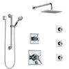 Delta Dryden Chrome Shower System with Dual Thermostatic Control, Diverter, Showerhead, 3 Body Sprays, and Hand Shower with Grab Bar SS17T5128