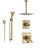 Delta Dryden Champagne Bronze Shower System with Thermostatic Shower Handle, 3-setting Diverter, Modern Square Ceiling Mount Showerhead, and Hand Shower Spray SS17T5182CZ