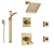 Delta Dryden Champagne Bronze Shower System with Thermostatic Shower Handle, 6-setting Diverter, Modern Square Showerhead, Hand Shower Spray, and 2 Body Sprays SS17T5191CZ