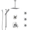 Delta Tesla Chrome Shower System with Dual Thermostatic Control, Diverter, Ceiling Mount Showerhead, 3 Body Sprays, and Hand Shower SS17T5212