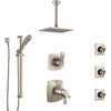 Delta Tesla Dual Thermostatic Control Stainless Steel Finish Shower System, Diverter, Ceiling Showerhead, 3 Body Sprays, and Hand Shower SS17T521SS5
