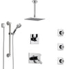 Delta Vero Chrome Shower System with Dual Thermostatic Control, Diverter, Ceiling Mount Showerhead, 3 Body Sprays, and Grab Bar Hand Shower SS17T5321