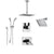 Delta Vero Chrome Shower System with Thermostatic Shower Handle, 6-setting Diverter, Large Square Ceiling Mount Showerhead, Modern Wall Mount Showerhead, and Handheld Shower SS17T5392
