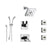 Delta Vero Chrome Shower System with Thermostatic Shower Handle, 6-setting Diverter, Modern Square Showerhead, Handheld Shower, and 3 Body Sprays SS17T5393