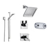 Delta Vero Chrome Shower System with Thermostatic Shower Handle, 6-setting Diverter, Modern Square Showerhead, Handheld Shower, and Dual Body Spray Plate SS17T5394