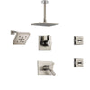 Delta Vero Stainless Steel Shower System with Thermostatic Shower Handle, 6-setting Diverter, Large Square Rain Showerhead, Modern Wall Mount Showerhead, and 2 Body Sprays SS17T5395SS