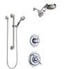 Delta Victorian Chrome Finish Shower System with Dual Thermostatic Control Handle, Diverter, Dual Showerhead, and Hand Shower with Grab Bar SS17T5512