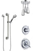 Delta Victorian Chrome Shower System with Dual Thermostatic Control, Diverter, Ceiling Mount Showerhead, and Hand Shower with Grab Bar SS17T5516