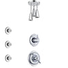Delta Victorian Chrome Finish Shower System with Dual Thermostatic Control Handle, Diverter, Ceiling Mount Showerhead, and 3 Body Sprays SS17T5518