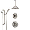Delta Victorian Dual Thermostatic Control Handle Stainless Steel Finish Shower System, Diverter, Ceiling Mount Showerhead, and Hand Shower SS17T551SS2