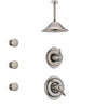 Delta Victorian Dual Thermostatic Control Stainless Steel Finish Shower System, Diverter, Ceiling Mount Showerhead, and 3 Body Sprays SS17T551SS3