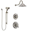 Delta Victorian Dual Thermostatic Control Handle Stainless Steel Finish Shower System, Diverter, Showerhead, and Hand Shower with Slidebar SS17T551SS8