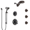 Delta Victorian Venetian Bronze Shower System with Dual Thermostatic Control, Diverter, Dual Showerhead, 3 Body Sprays, and Hand Shower SS17T552RB8