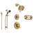 Delta Victorian Champagne Bronze Shower System with Thermostatic Shower Handle, 6-setting Diverter, Showerhead, Handheld Shower, and 2 Body Spray Shower Plate SS17T5595CZ